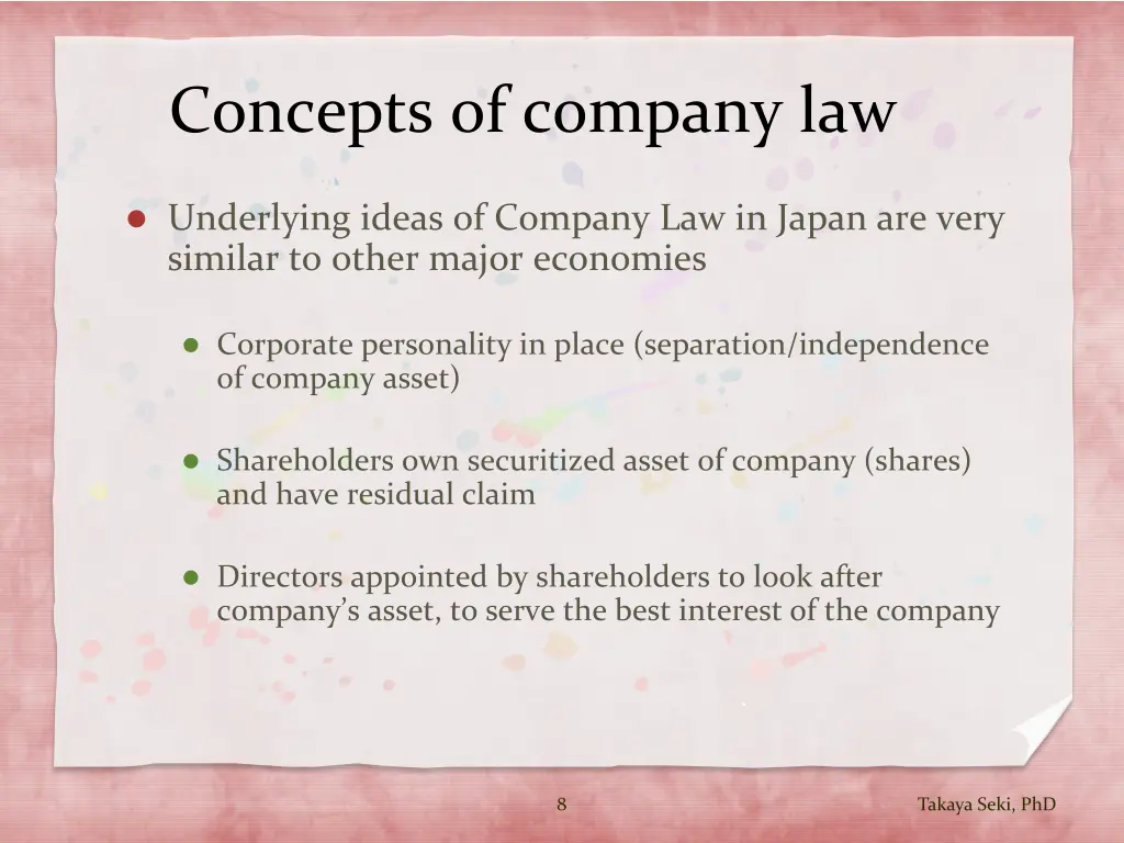 concepts of company law