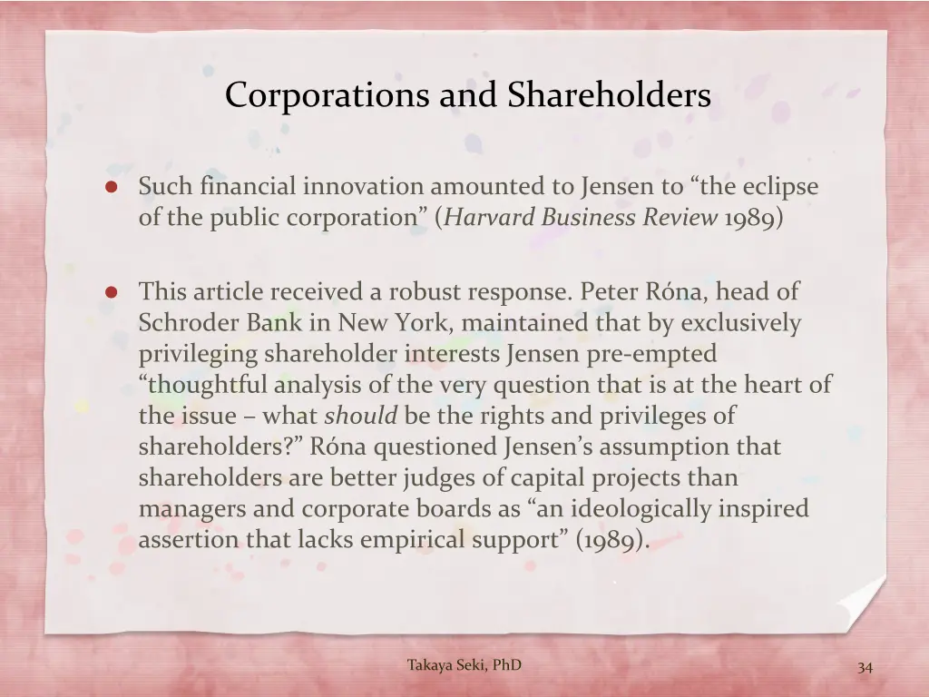 corporations and shareholders