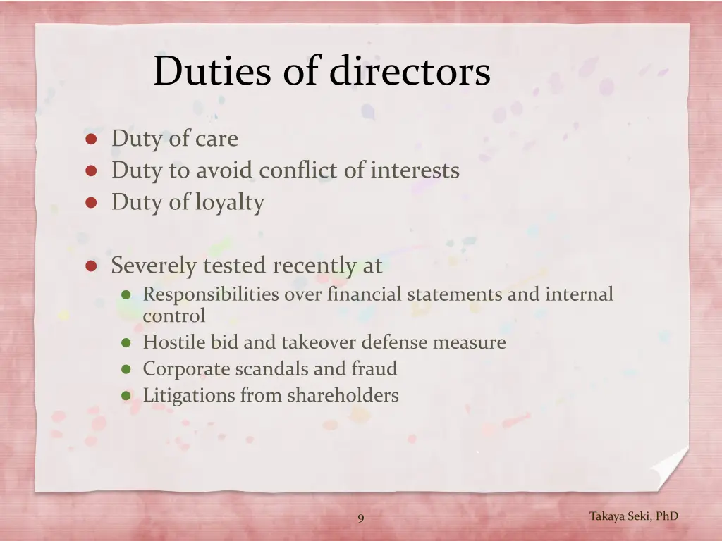 duties of directors