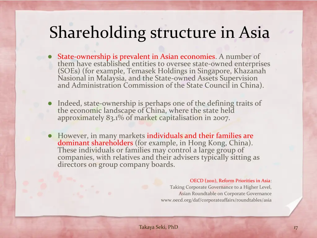 shareholding structure in asia