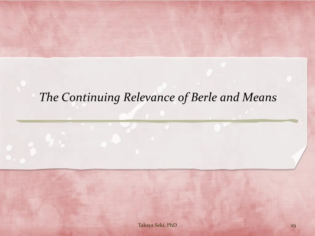 the continuing relevance of berle and means