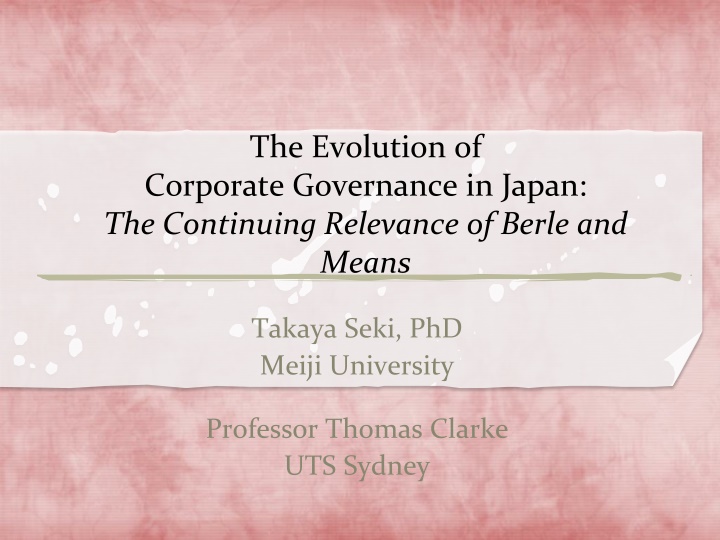 the evolution of corporate governance in japan