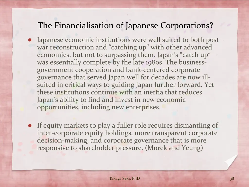 the financialisation of japanese corporations