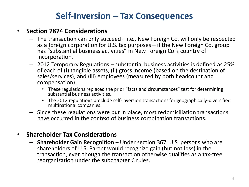 self inversion tax consequences