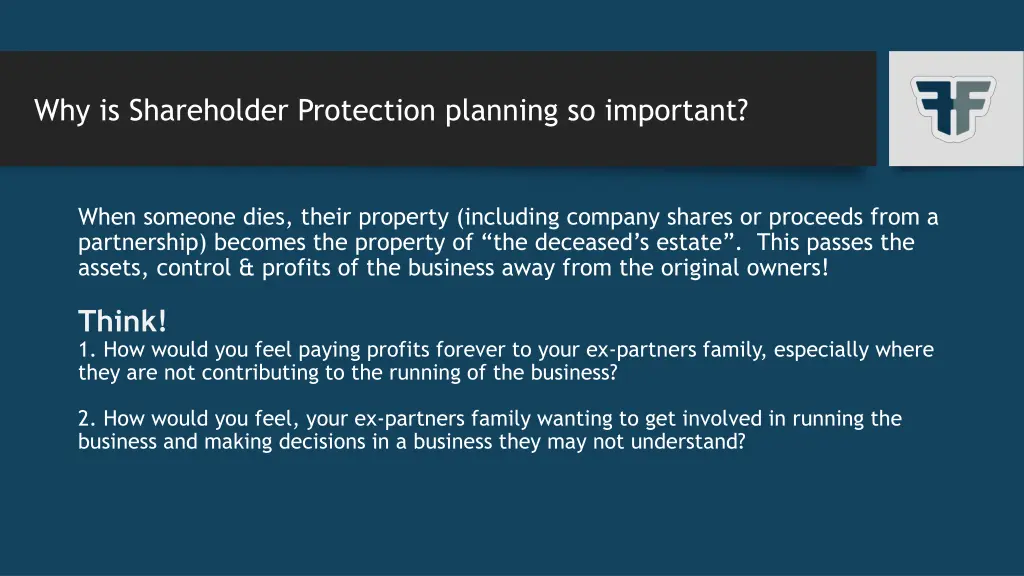 why is shareholder protection planning