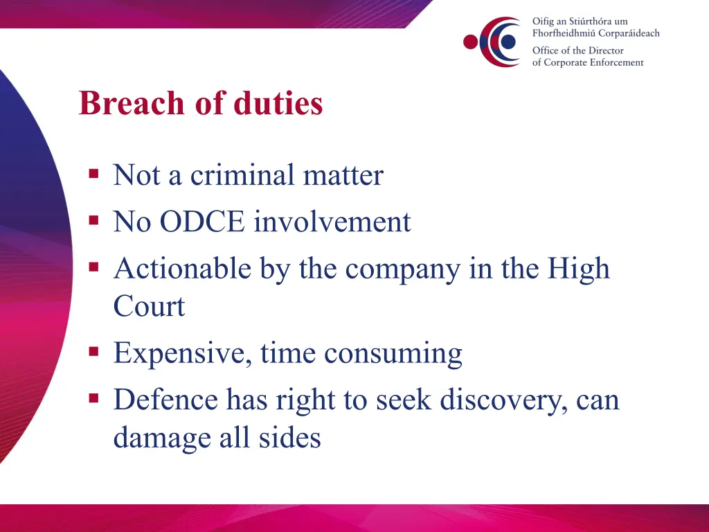 breach of duties