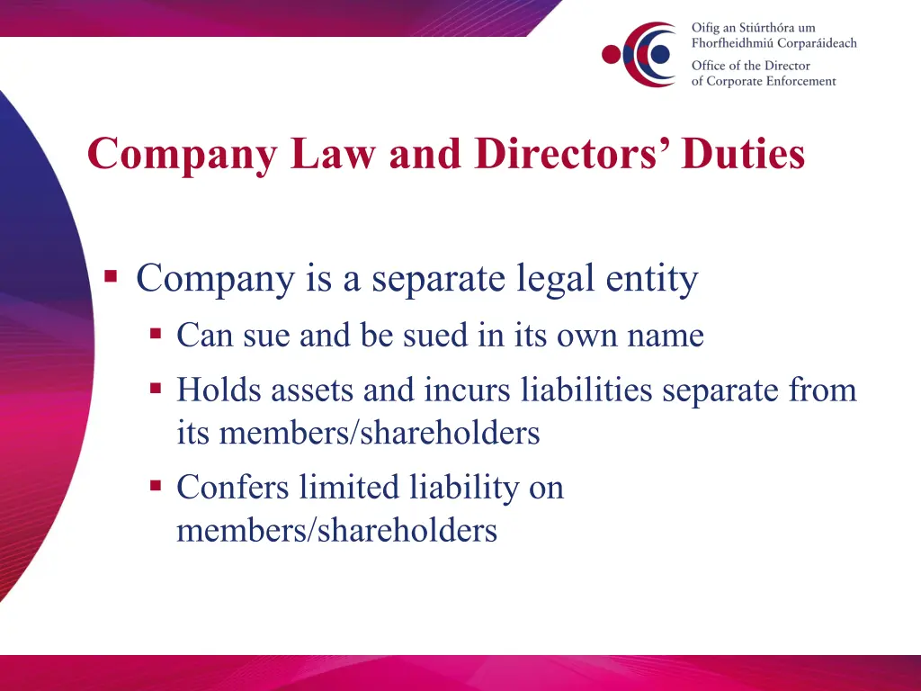 company law and directors duties