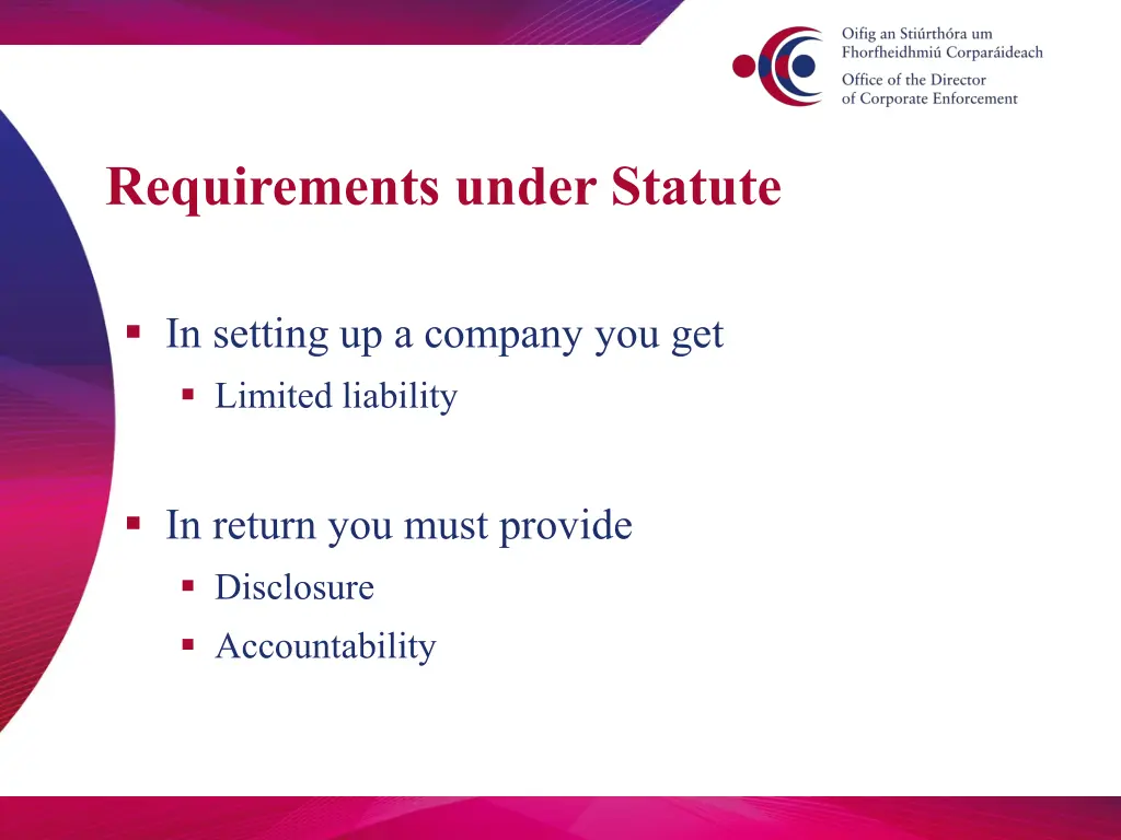 requirements under statute