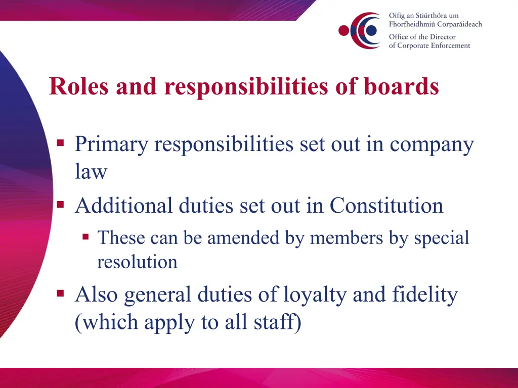 roles and responsibilities of boards