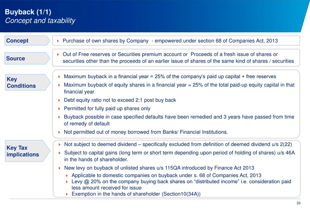 buyback 1 1 concept and taxability