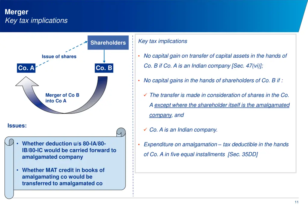 merger key tax implications