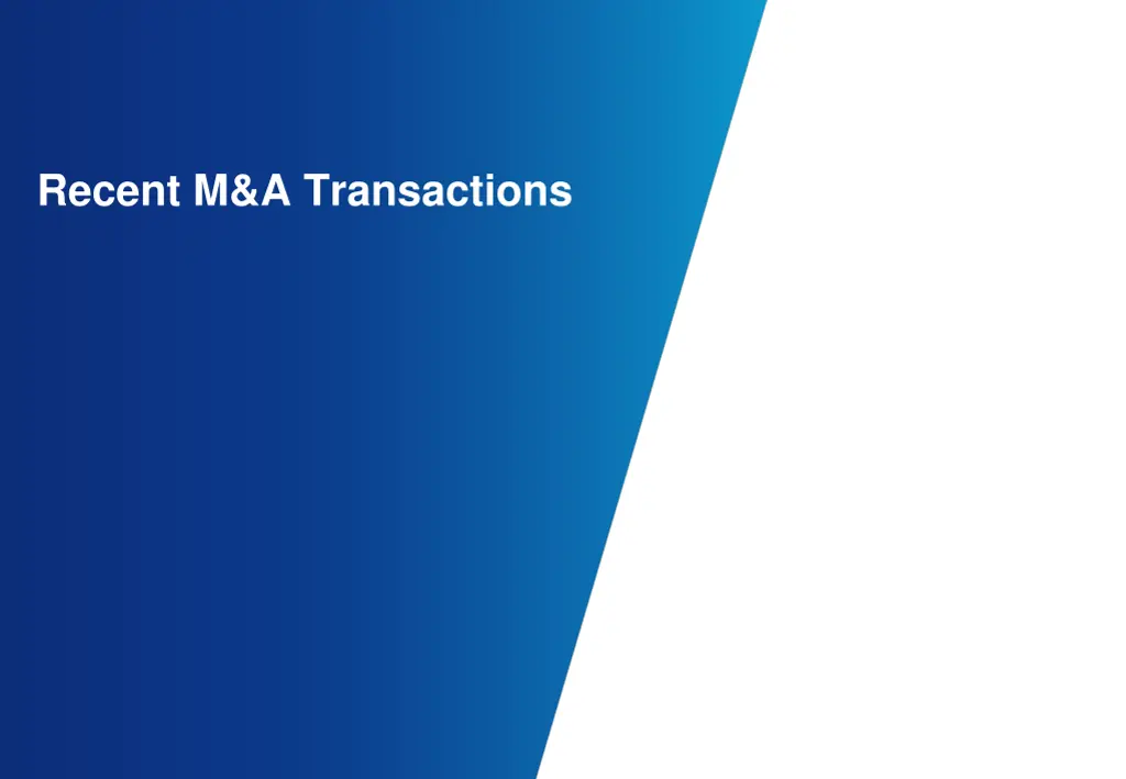 recent m a transactions