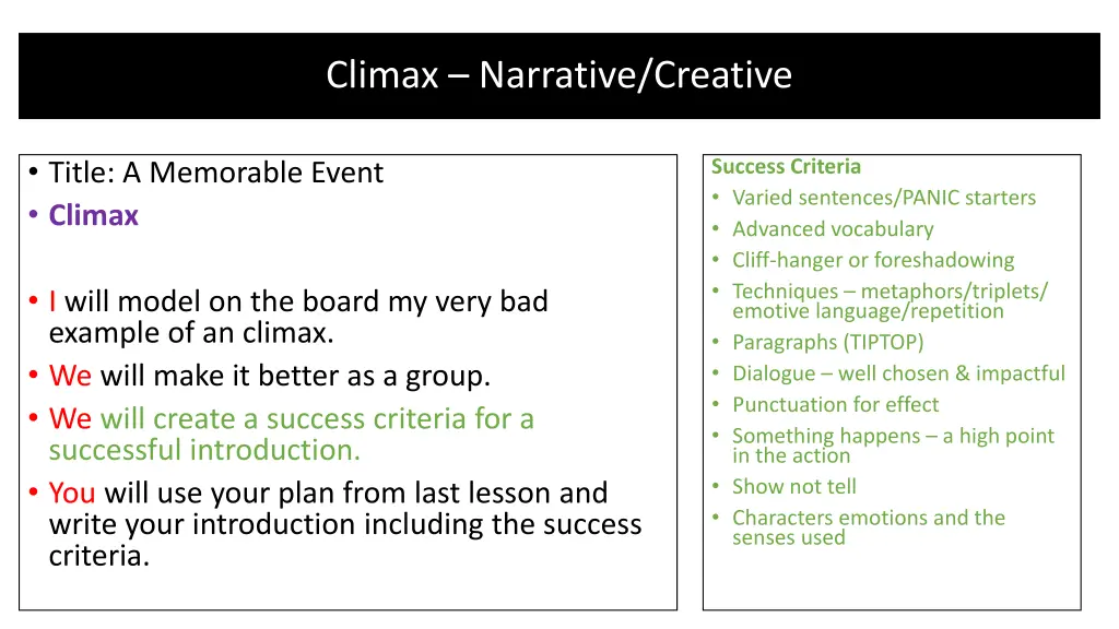 climax narrative creative