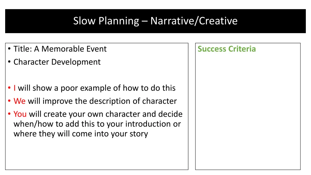 slow planning narrative creative 1