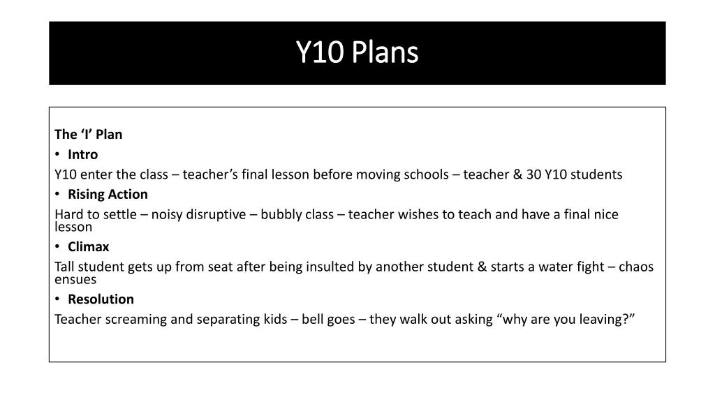 y10 plans y10 plans