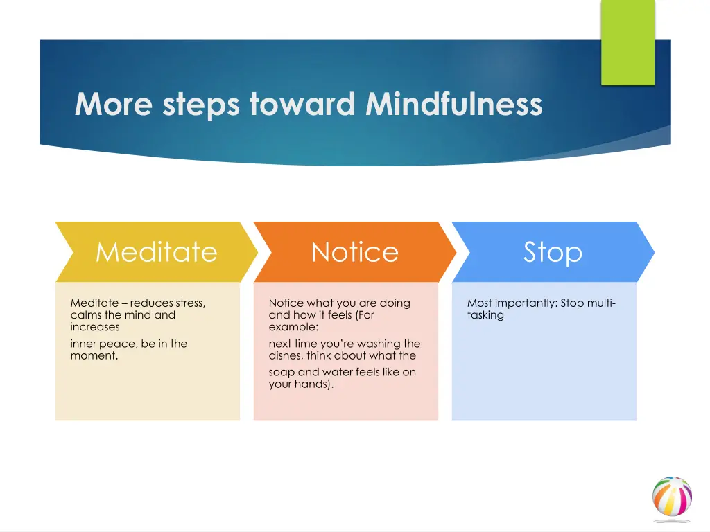 more steps toward mindfulness