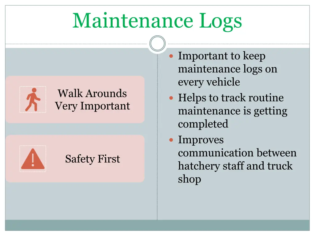 maintenance logs