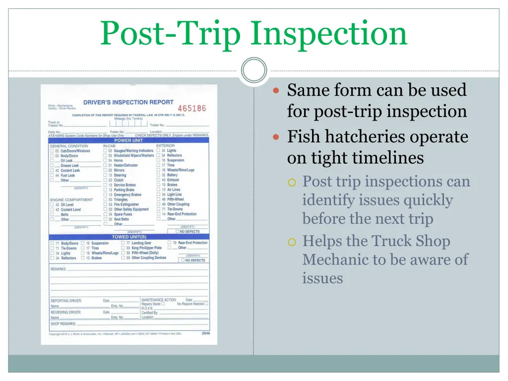 post trip inspection
