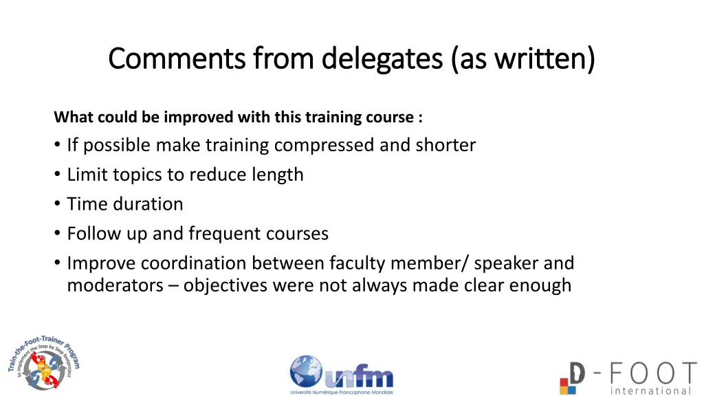 comments from delegates as written comments from 2