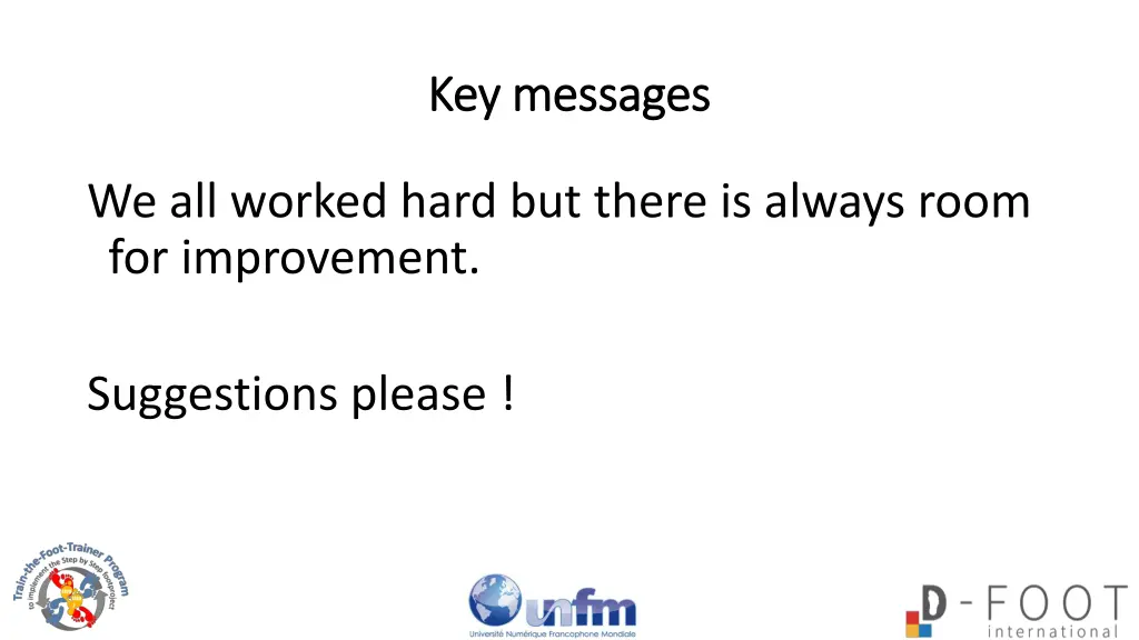 key messages key messages