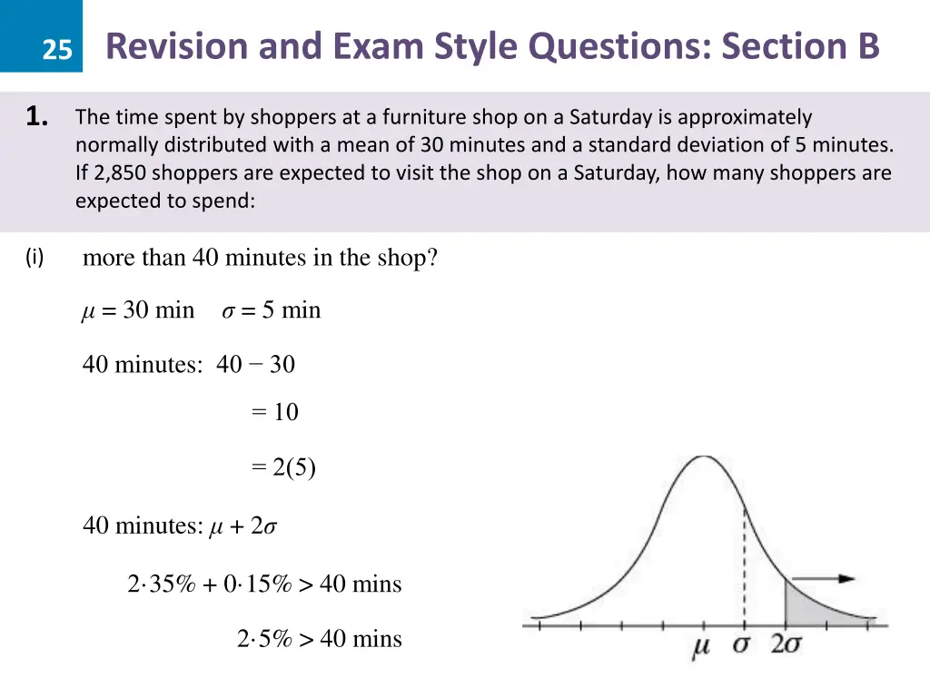 25 revision and exam style questions section b