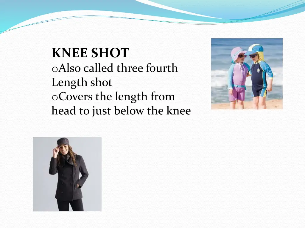 knee shot o also called three fourth length shot