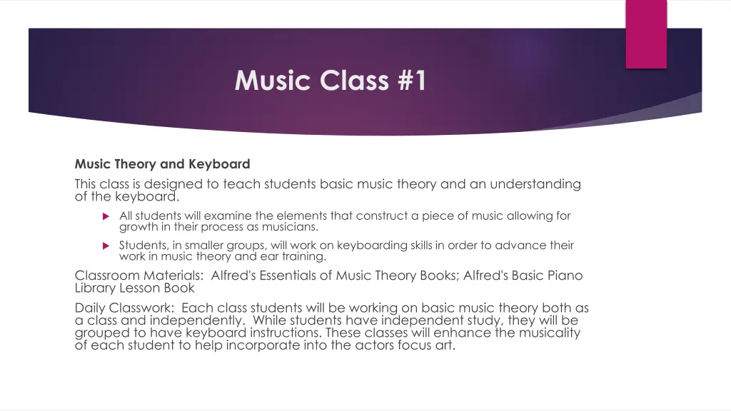 music class 1