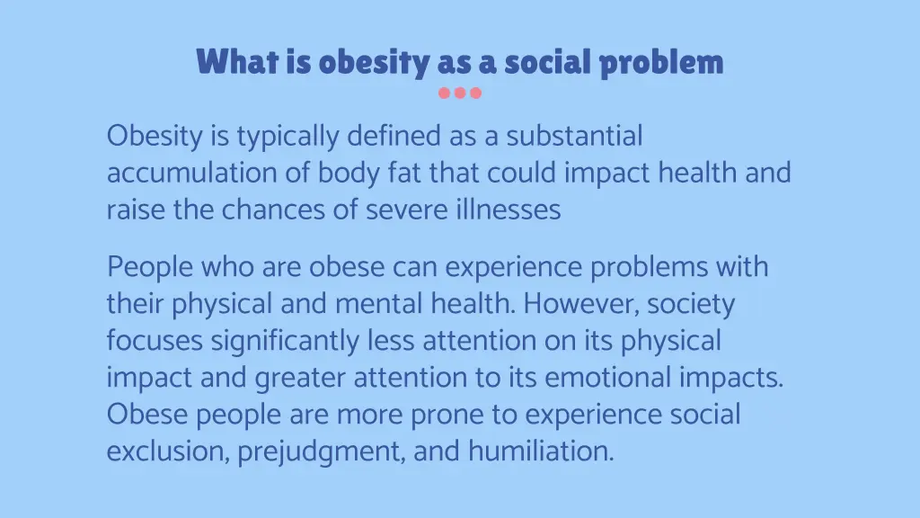 what is obesity as a social problem