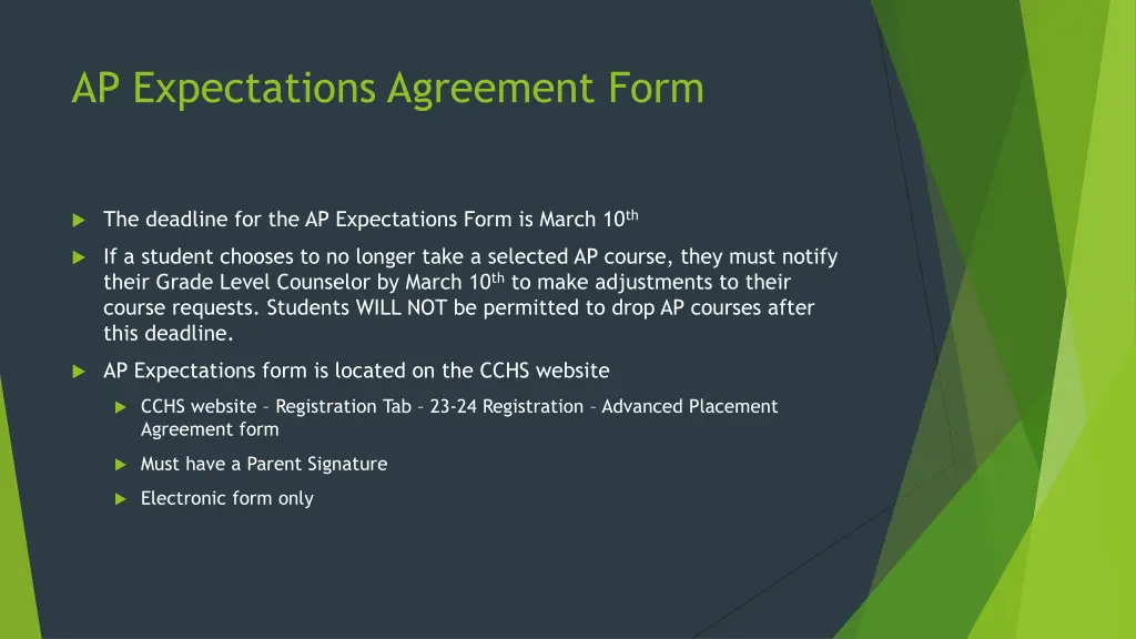 ap expectations agreement form