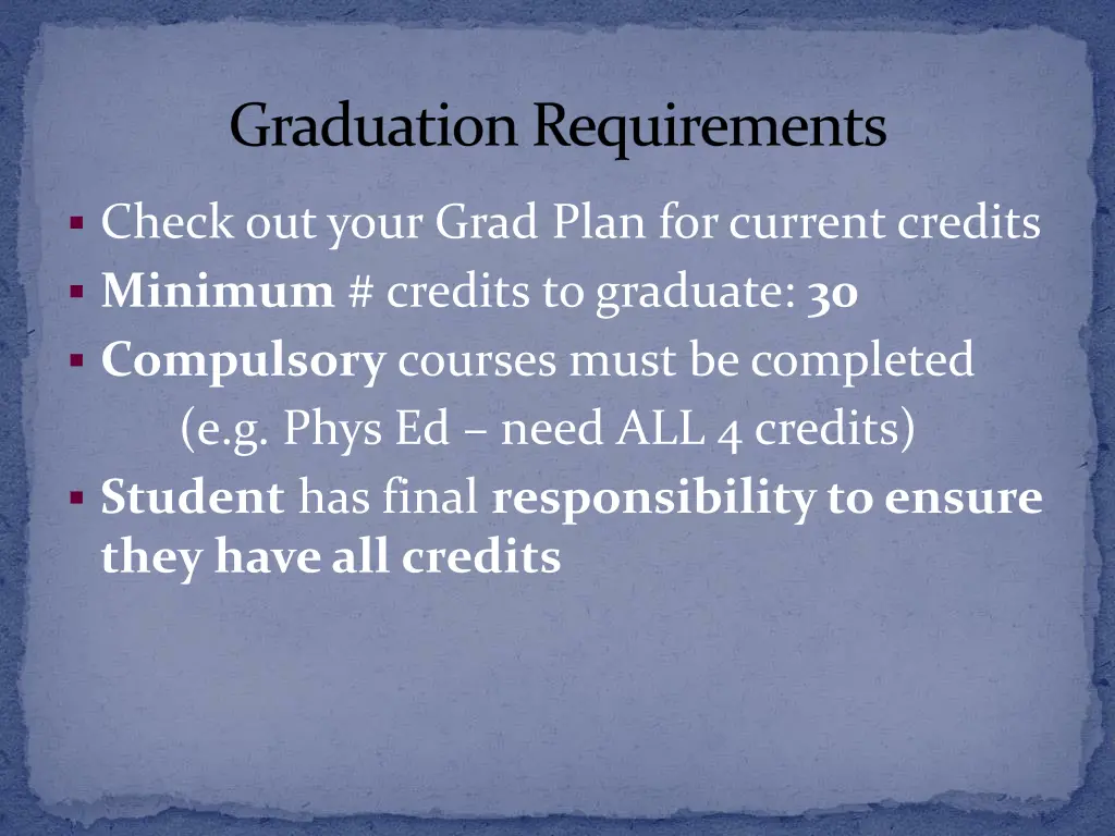 graduation requirements