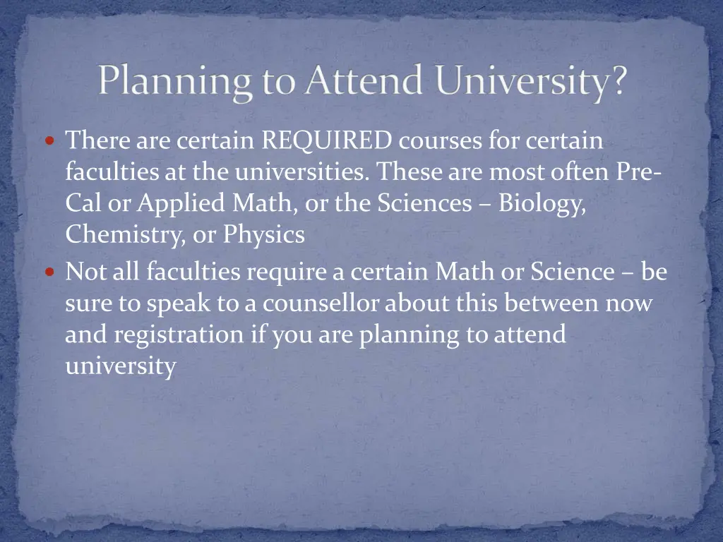 planning to attend university