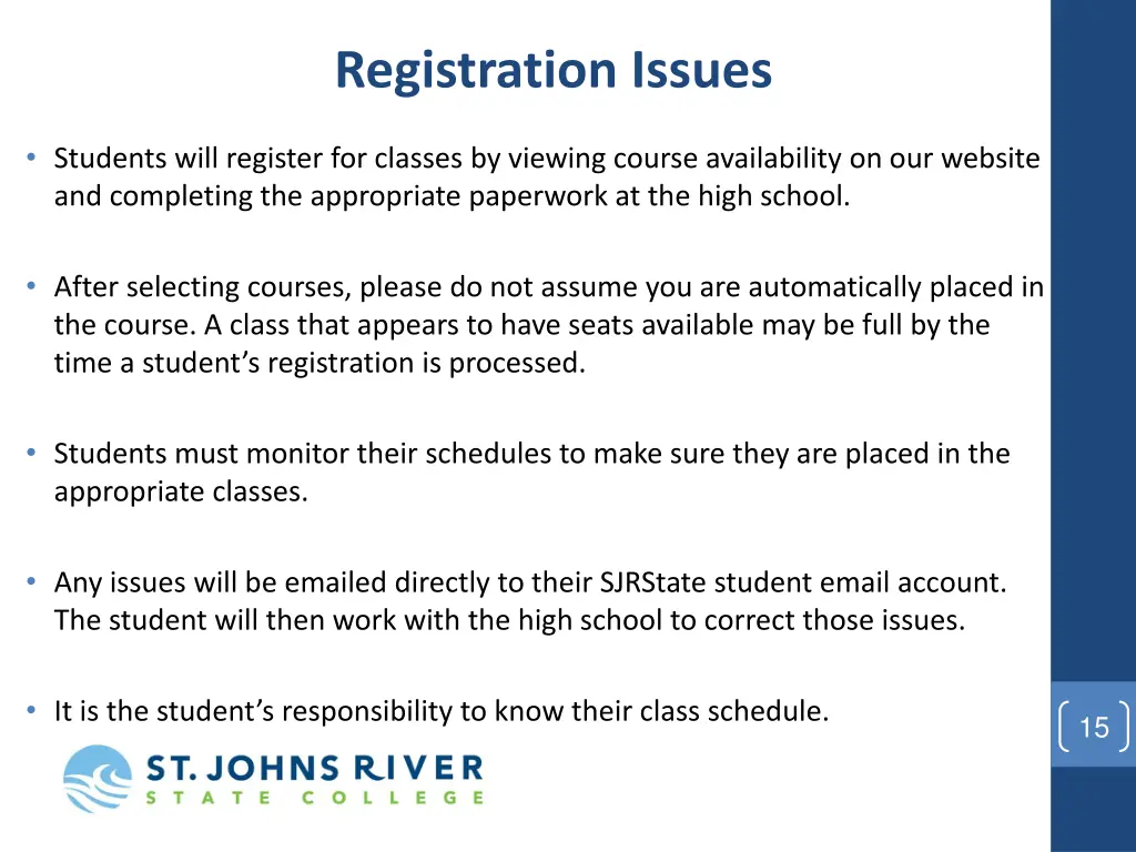 registration issues