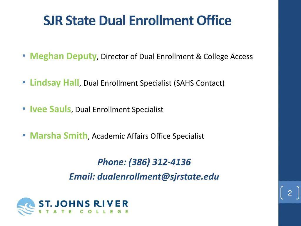 sjr state dual enrollment office