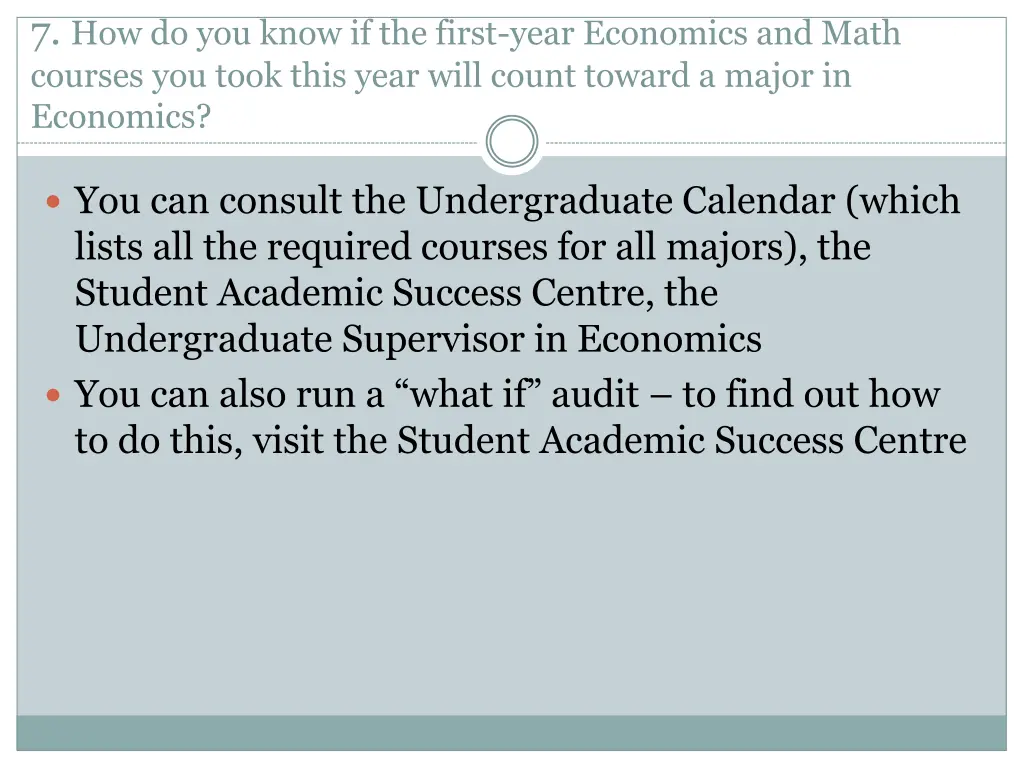 7 how do you know if the first year economics