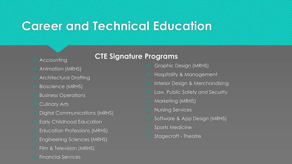 career and technical education