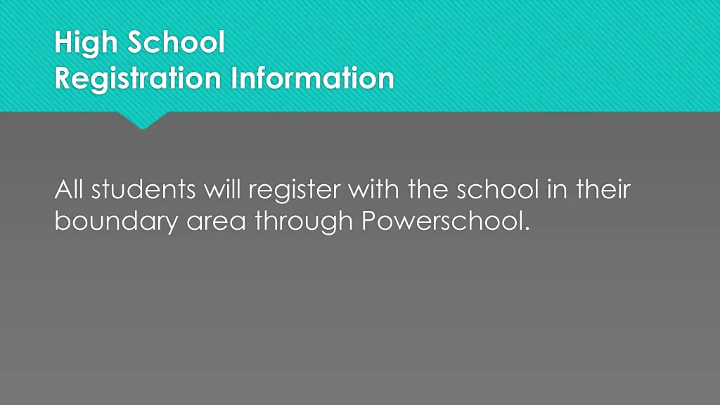 high school registration information