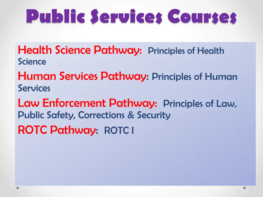 public services courses