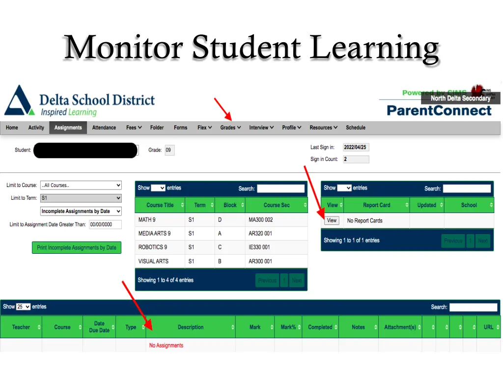 monitor student learning