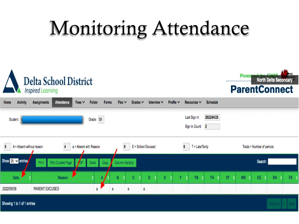 monitoring attendance