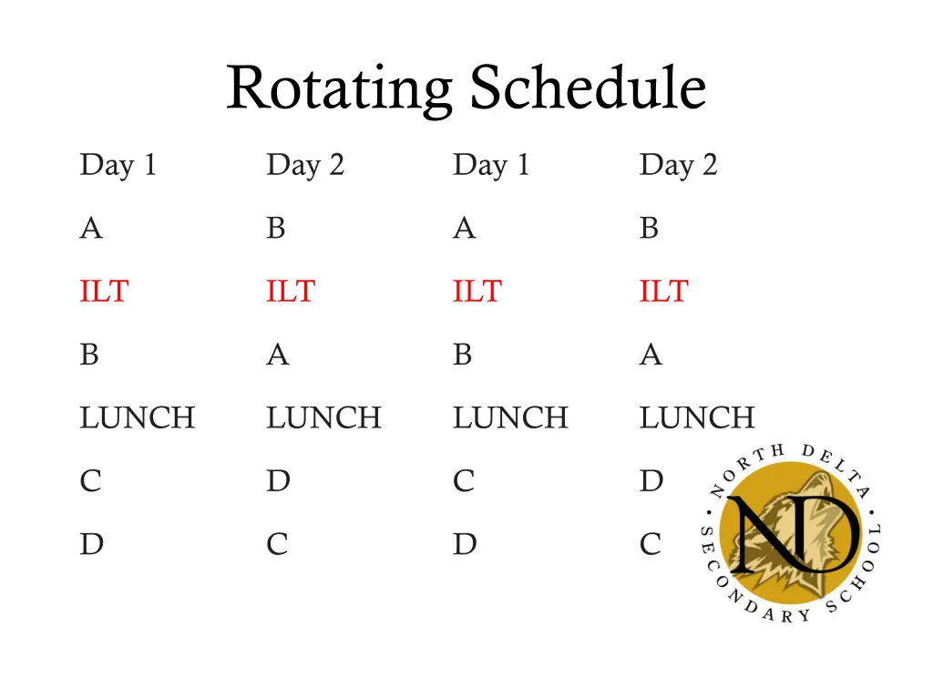 rotating schedule