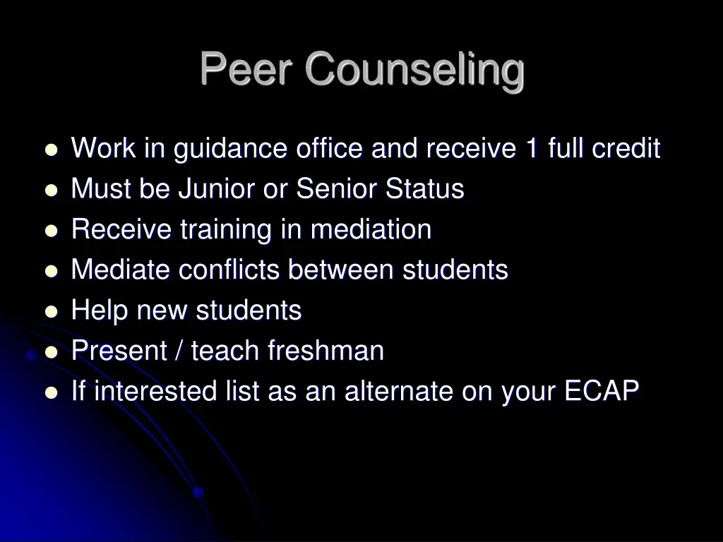 peer counseling