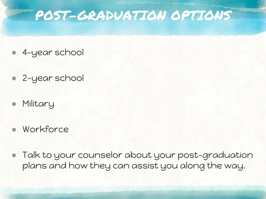 post graduation options