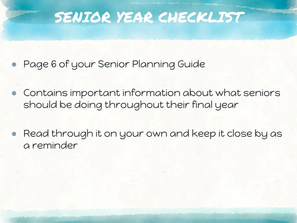 senior year checklist