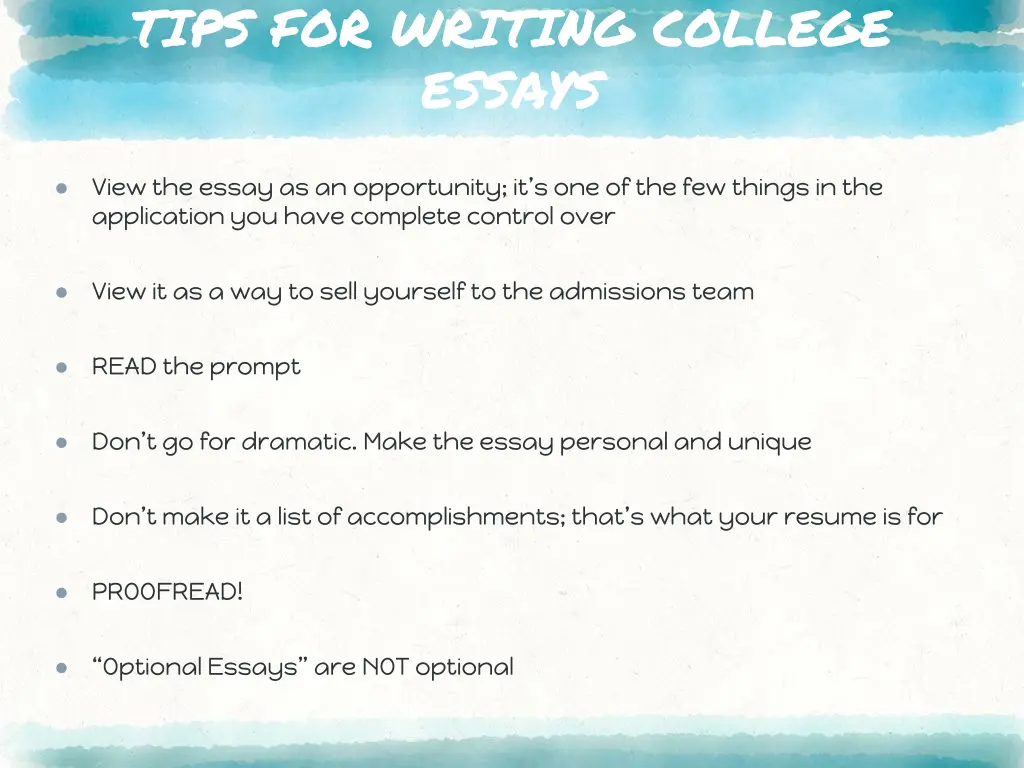 tips for writing college essays