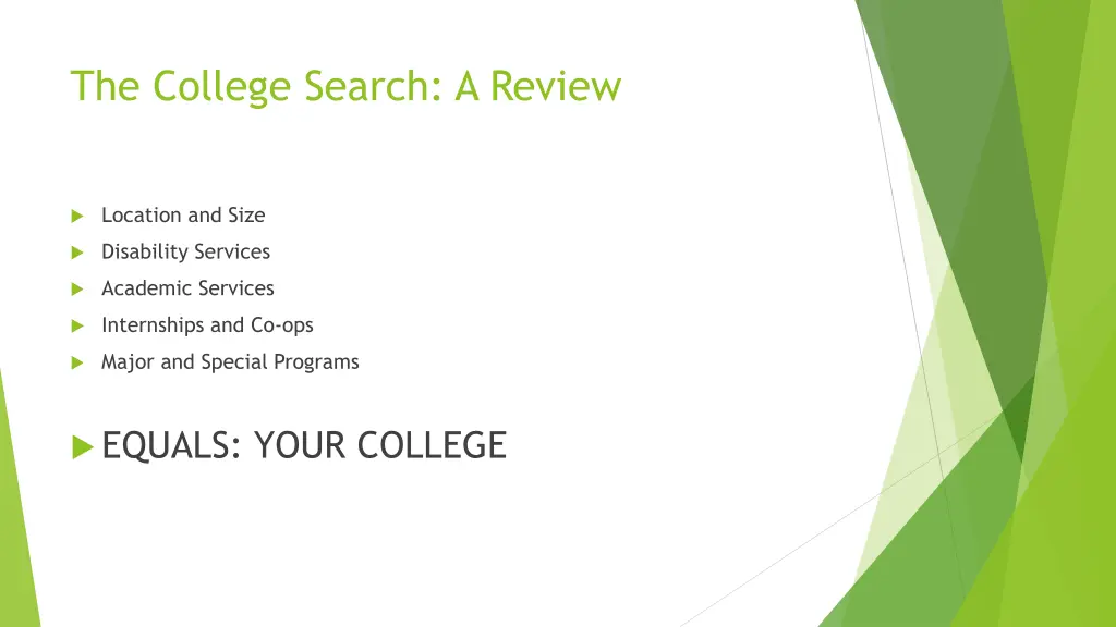 the college search a review