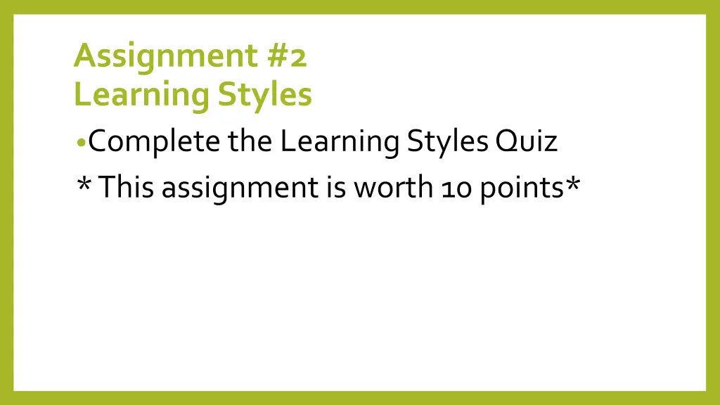 assignment 2 learning styles complete