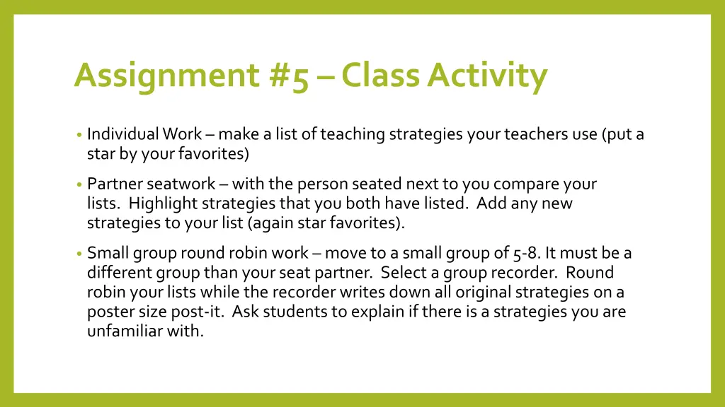 assignment 5 class activity