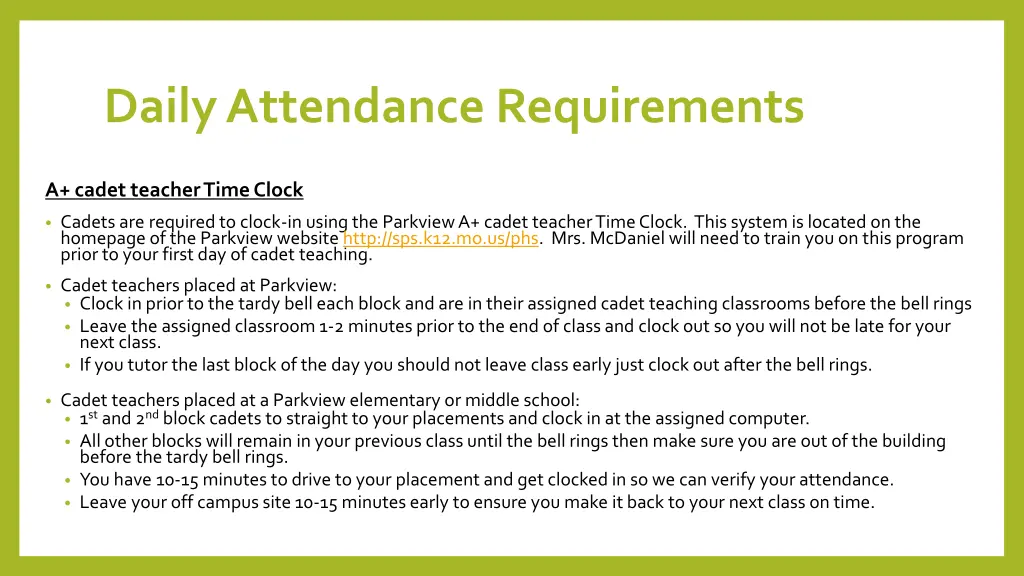 daily attendance requirements