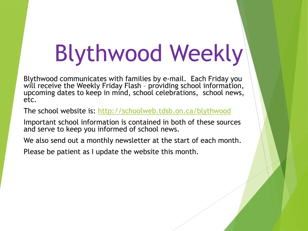 blythwood weekly