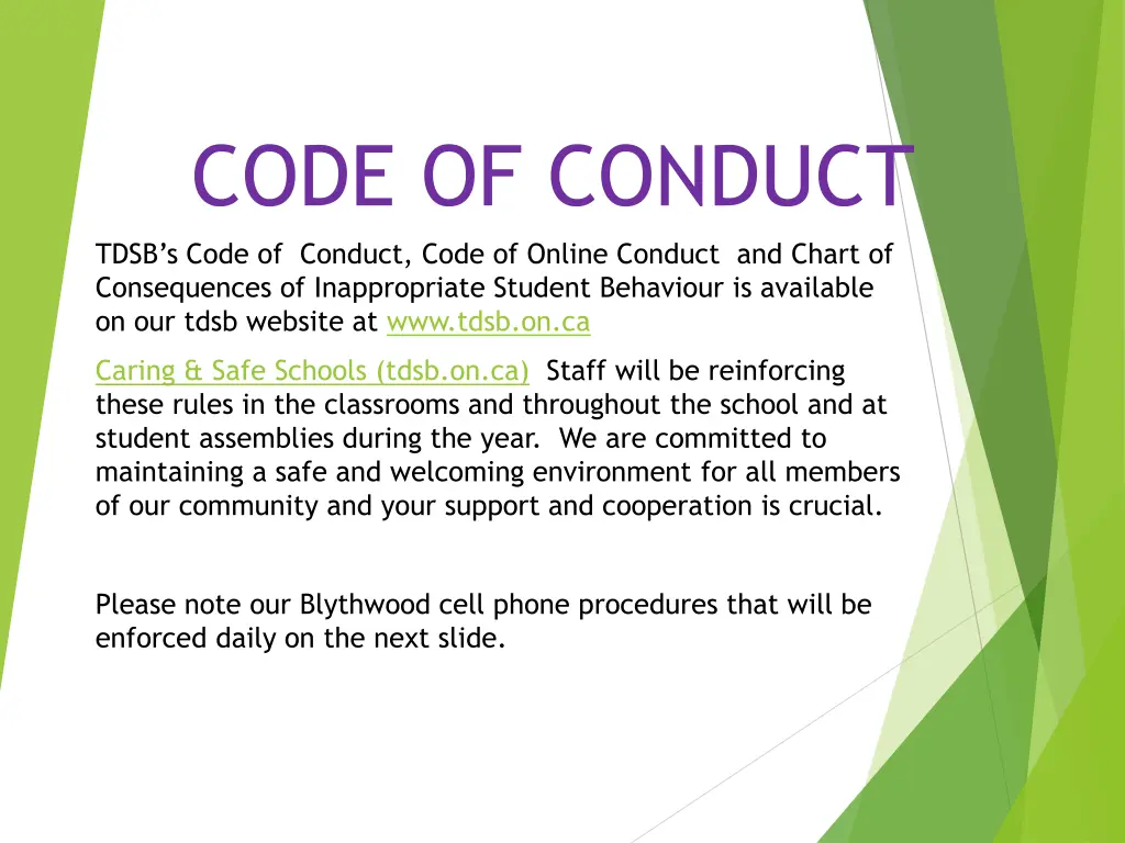 code of conduct tdsb s code of conduct code